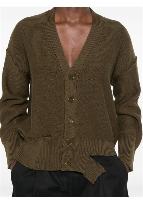 Green cut-out button-up cardigan MM6 Maison Margiela - women MM6 MAISON MARGIELA | S52HP0019M13044727